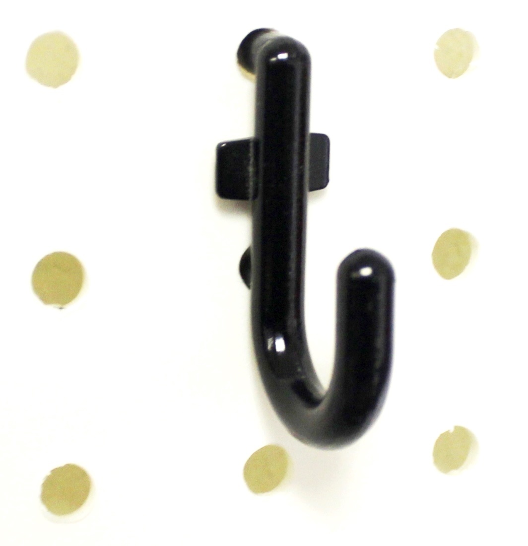 100  Black J Peg Hooks - Lock to Pegboard - Tool Storage - Garage Wall organizer