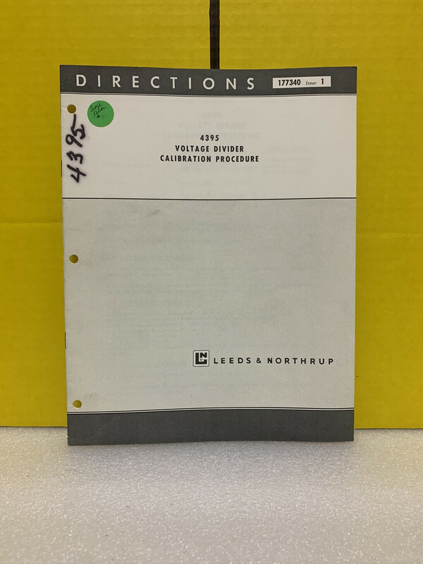 Leed & Northup 4395 Voltage Divider Calibration Procedure Directions
