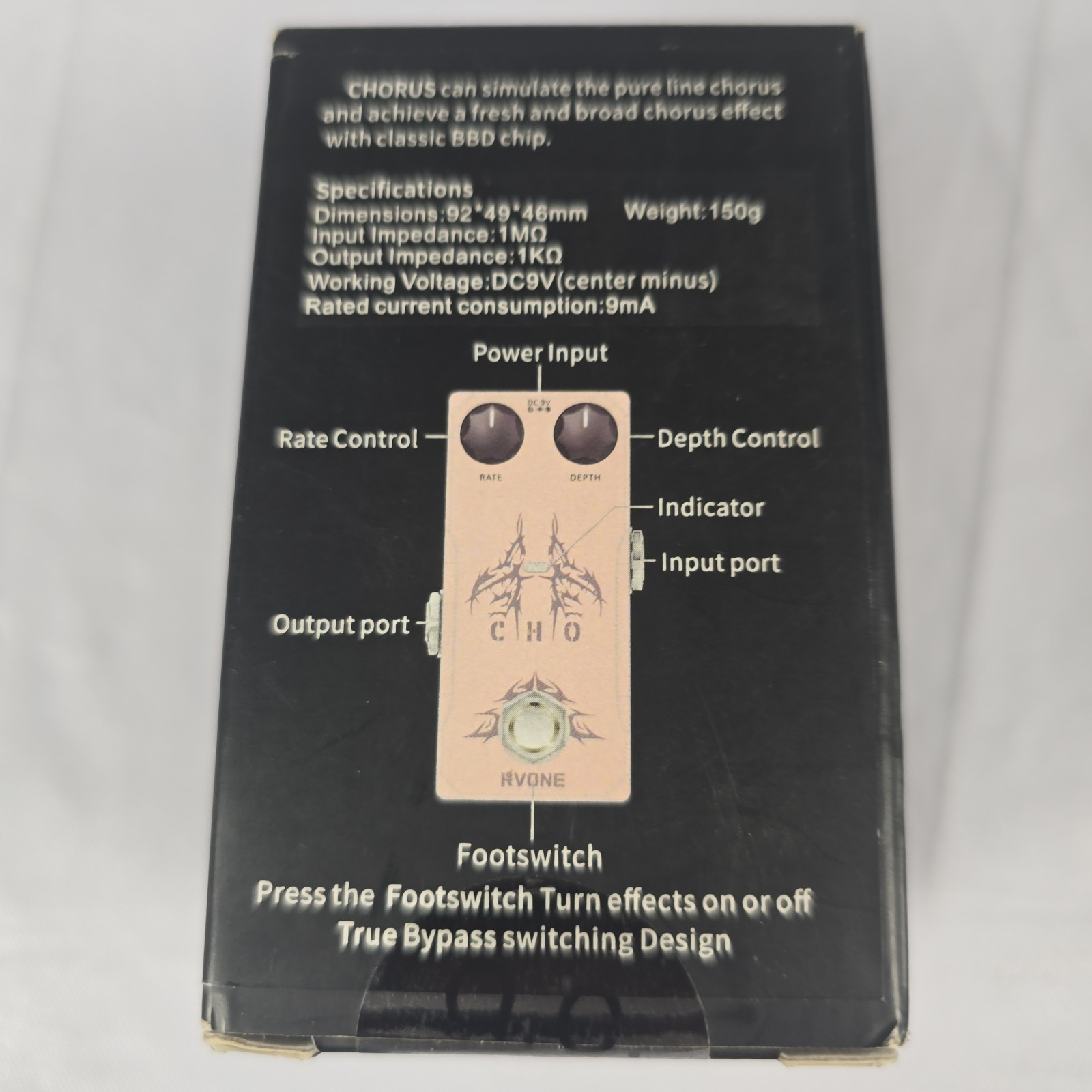 RVONE CHO Analog Chorus Guitar Pedal Mini True Bypass Classic BBD Effect Box