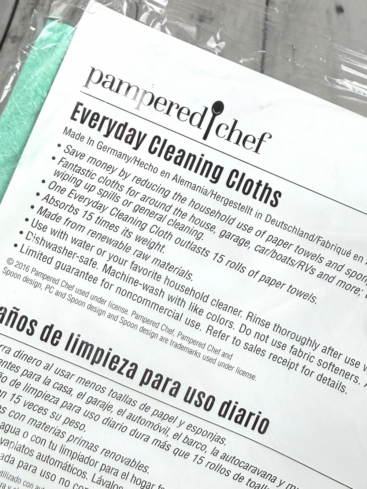 Pampered Chef Everyday Cleaning Cloth New Sealed Package