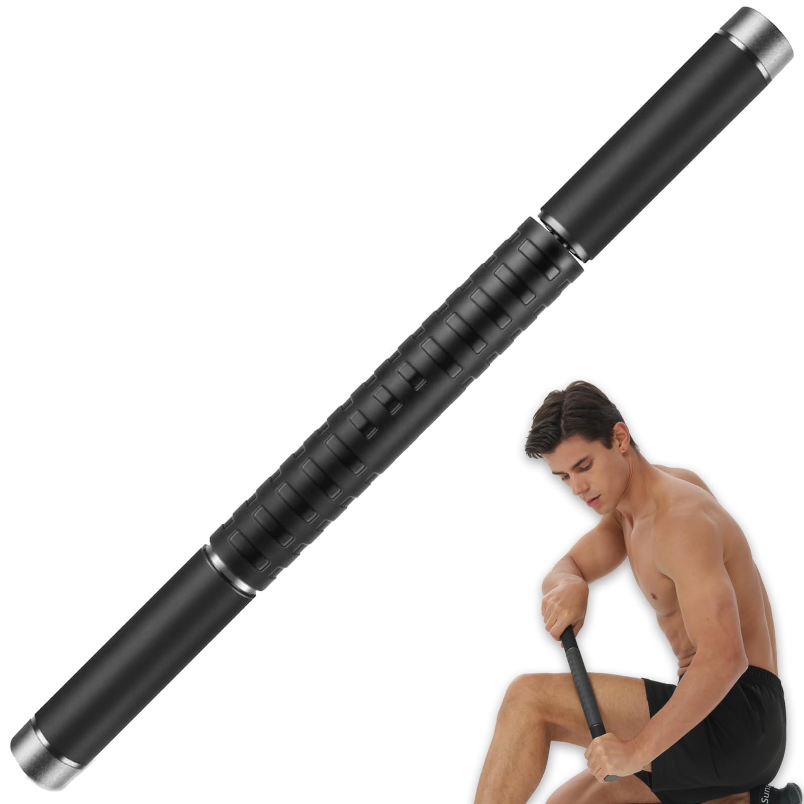 Massage Roller Stick, 17-Inch Muscle Roller Stick for Legs | 17-inch rubber r...