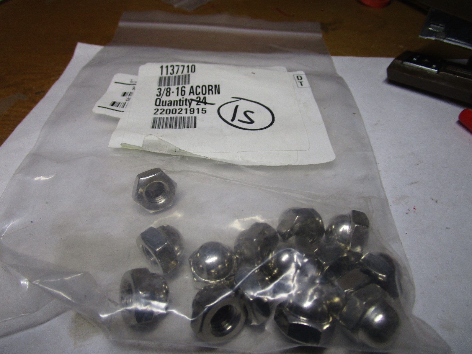 3/8-16 Nickel Plated Acorn Nut QTY 15