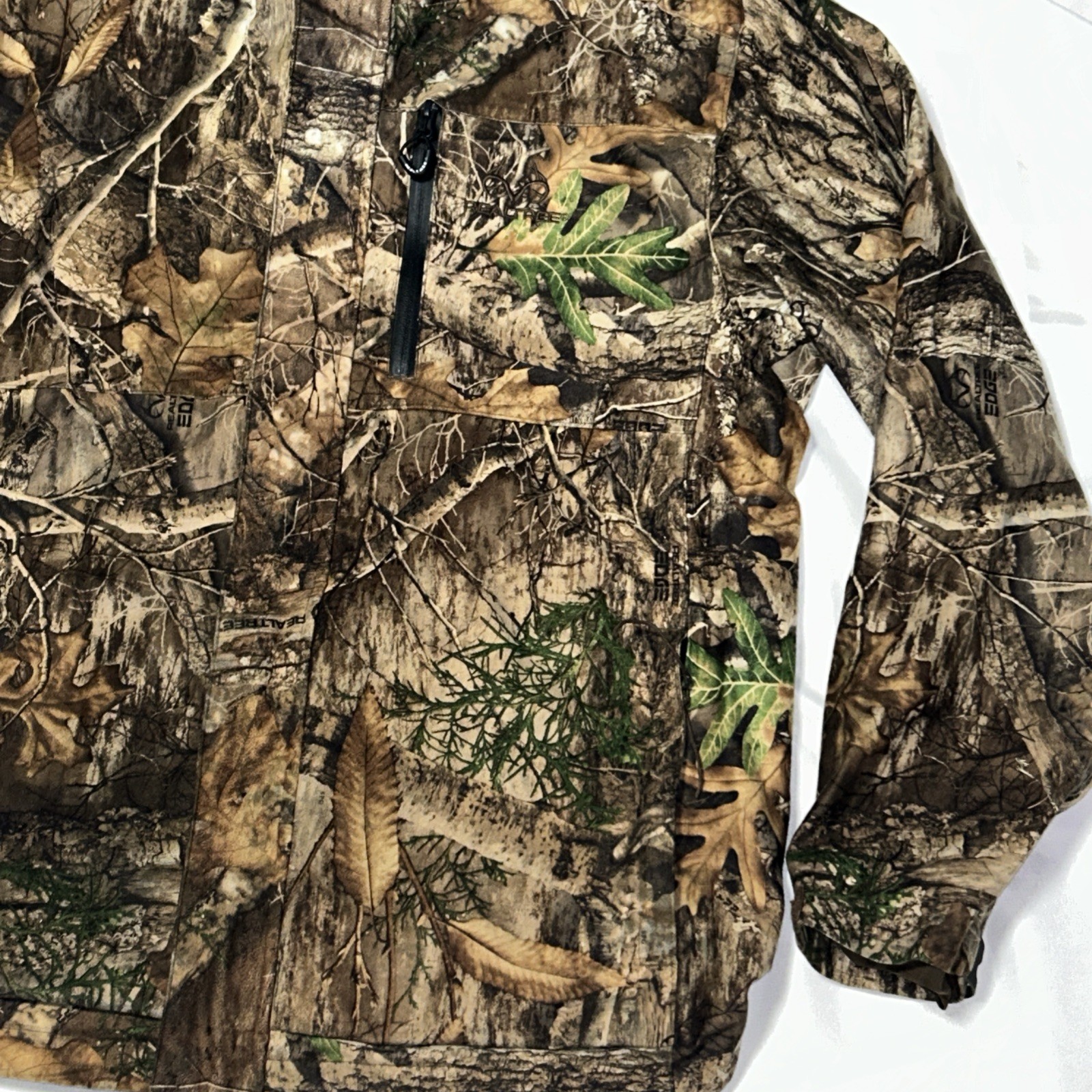 Real Tree Men’s Jacket Scent Factor Camo Size Medium Full Zip Pockets