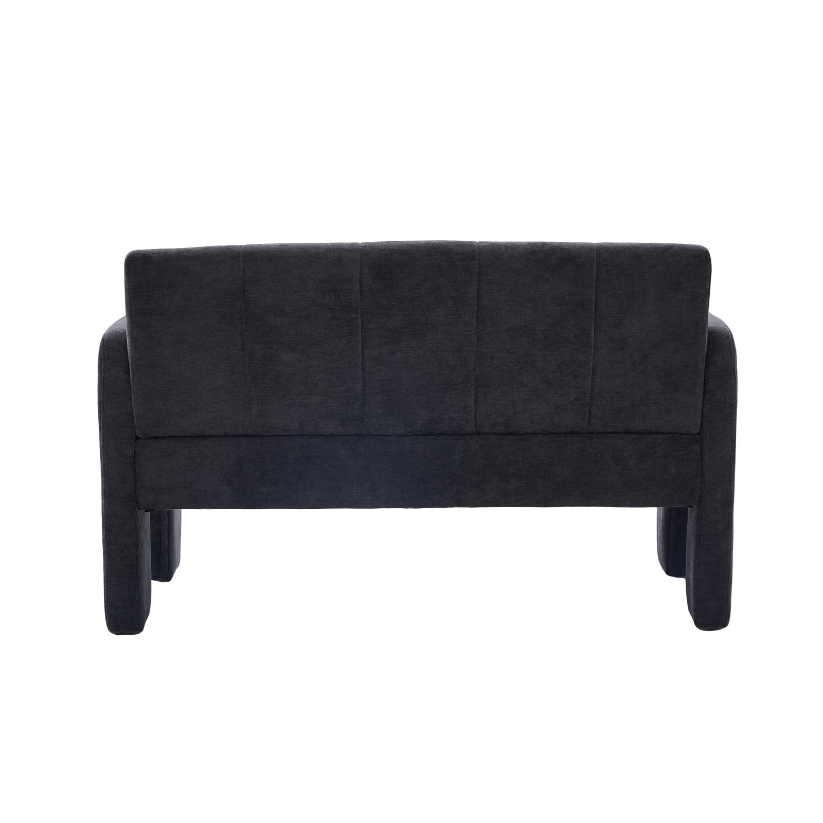 Nordic Modern Double Armchair Loveseat Sofa Chenille Black