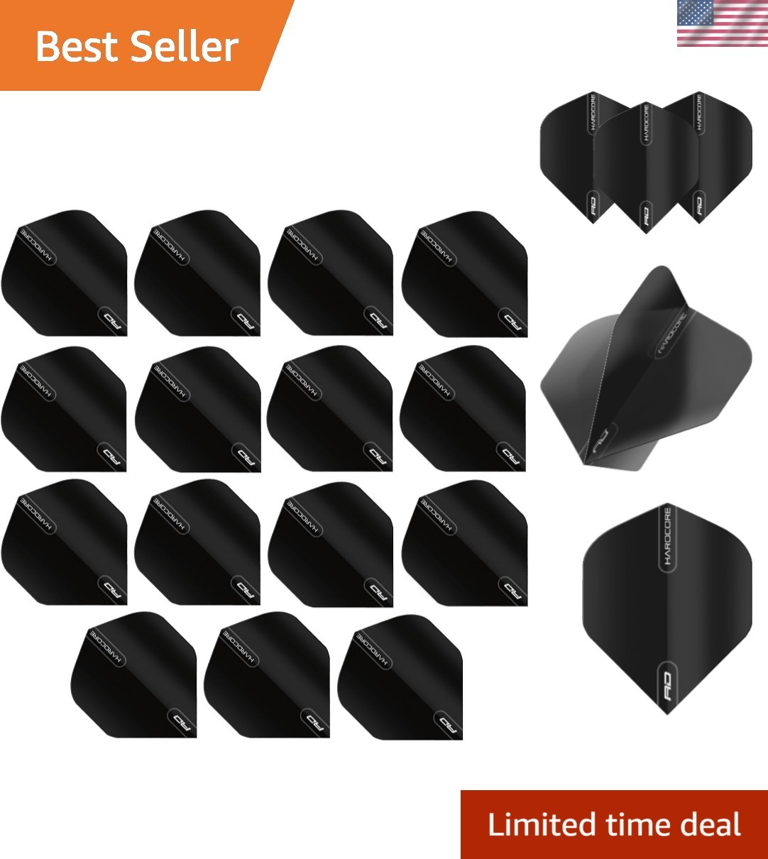 Hardcore XT Standard Dart Flights - Extra Thick 100 Micron Replacement Flight...
