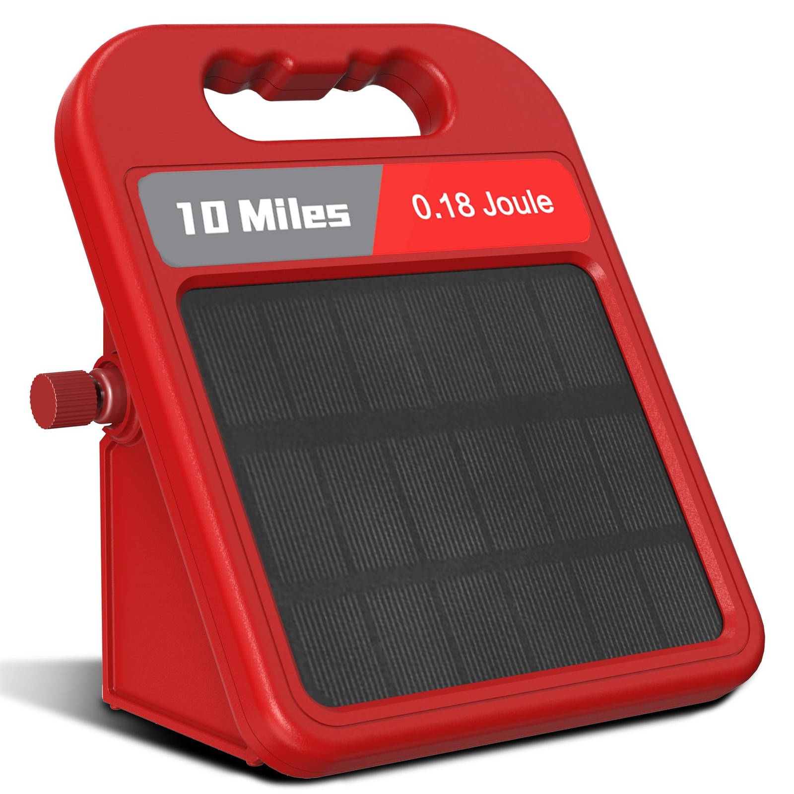 Solar Electric Fence Charger-0.18J-10 Miles, Maximum 0.18J-Red, 0.18J-Red