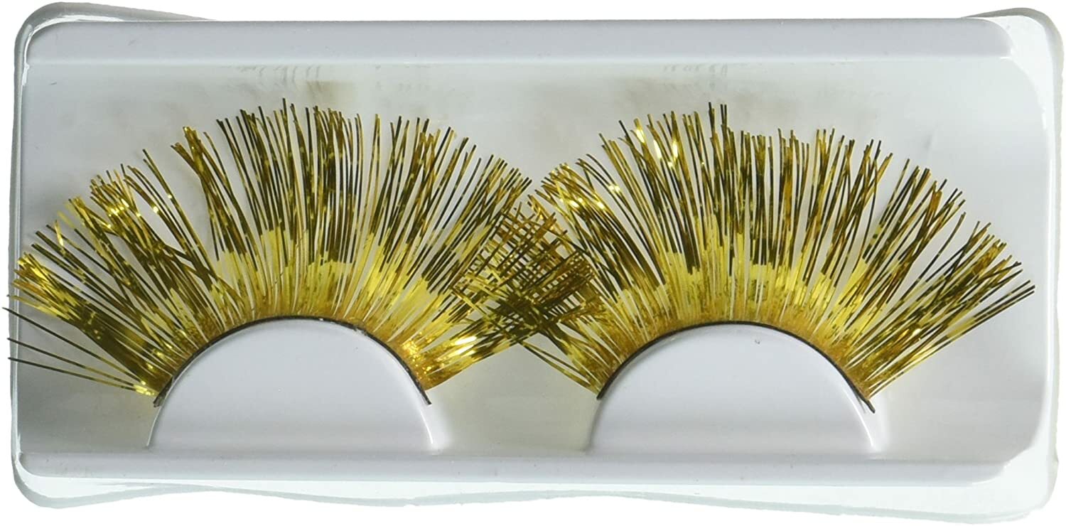 Eyelashes Long Fun Sexy Gold Or Silver Metallic Costume Eyelashes