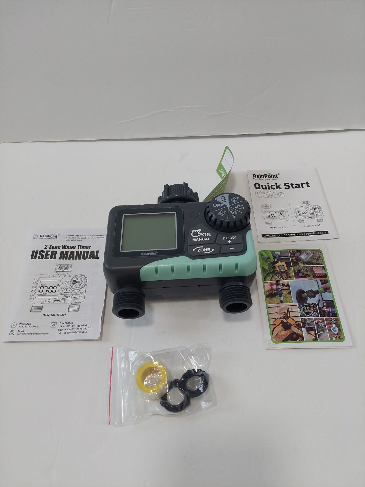 RainPoint 2 Zone Digital Water Timer Model ITV205 Water Saving