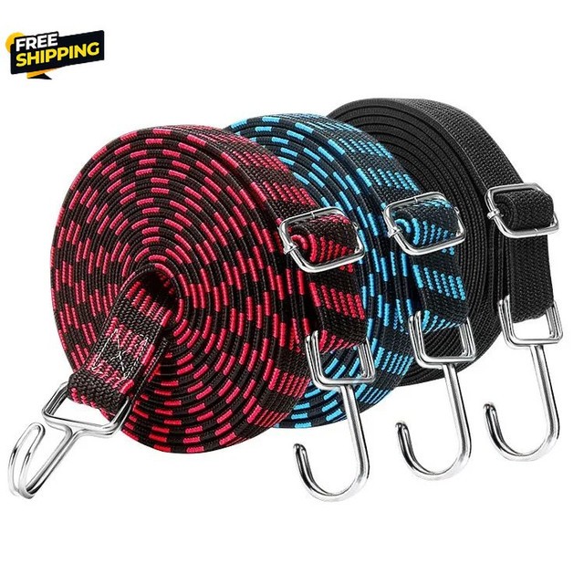 New Heavy Duty Motorcycle Tie Down Straps – Elastic Rubber Luggage Rope Co - NEW
