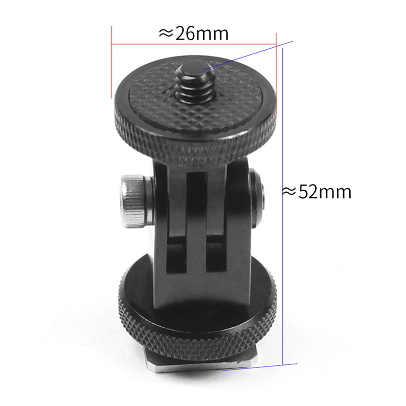 360° Rotatable Cold Shoe 1/4 Screw Base Fixed Adapter Mounting Bracket For GoPro