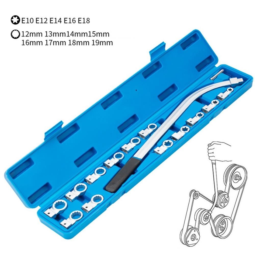 Engine Timing Belt Tensioning Tool Set with Multiple Adapters for Car Repair