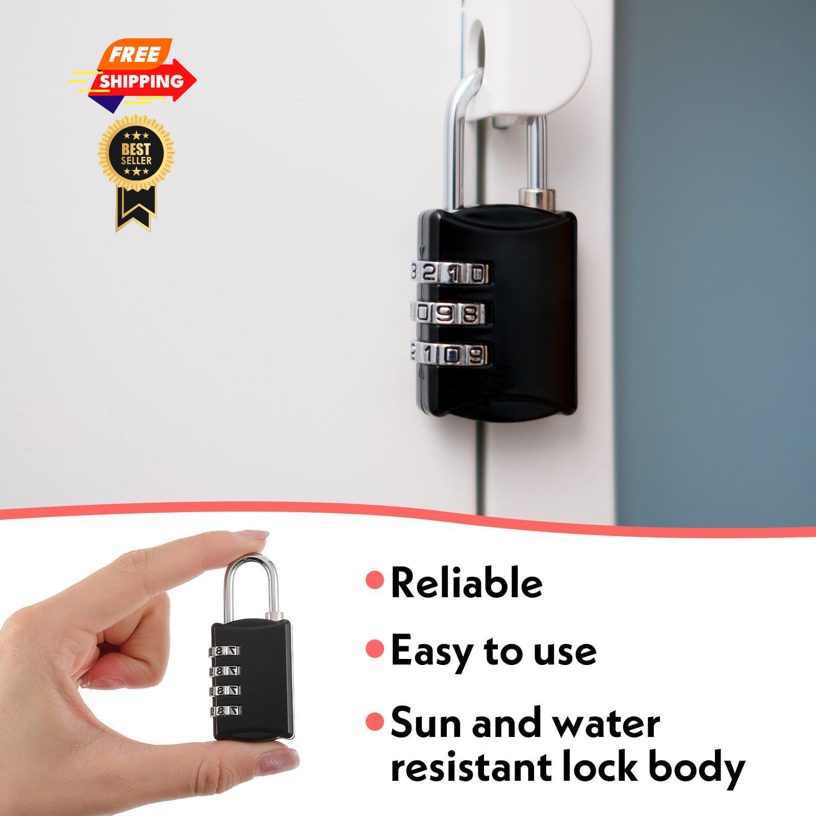 20 Pcs 4 Digit Combination Lock, Small Combo Padlock Black Locker Locks