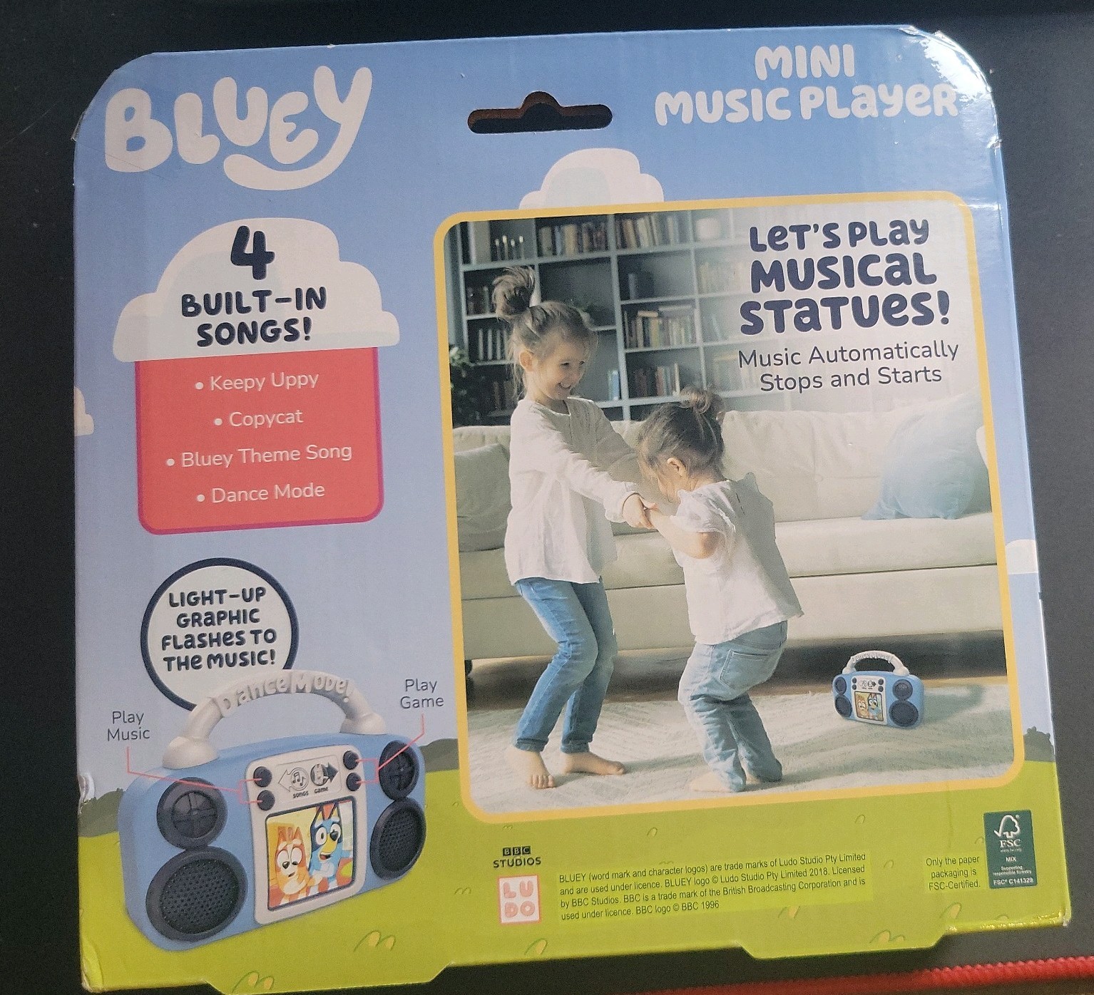 Bluey Mini Music Player Dance Mode - Brand New!