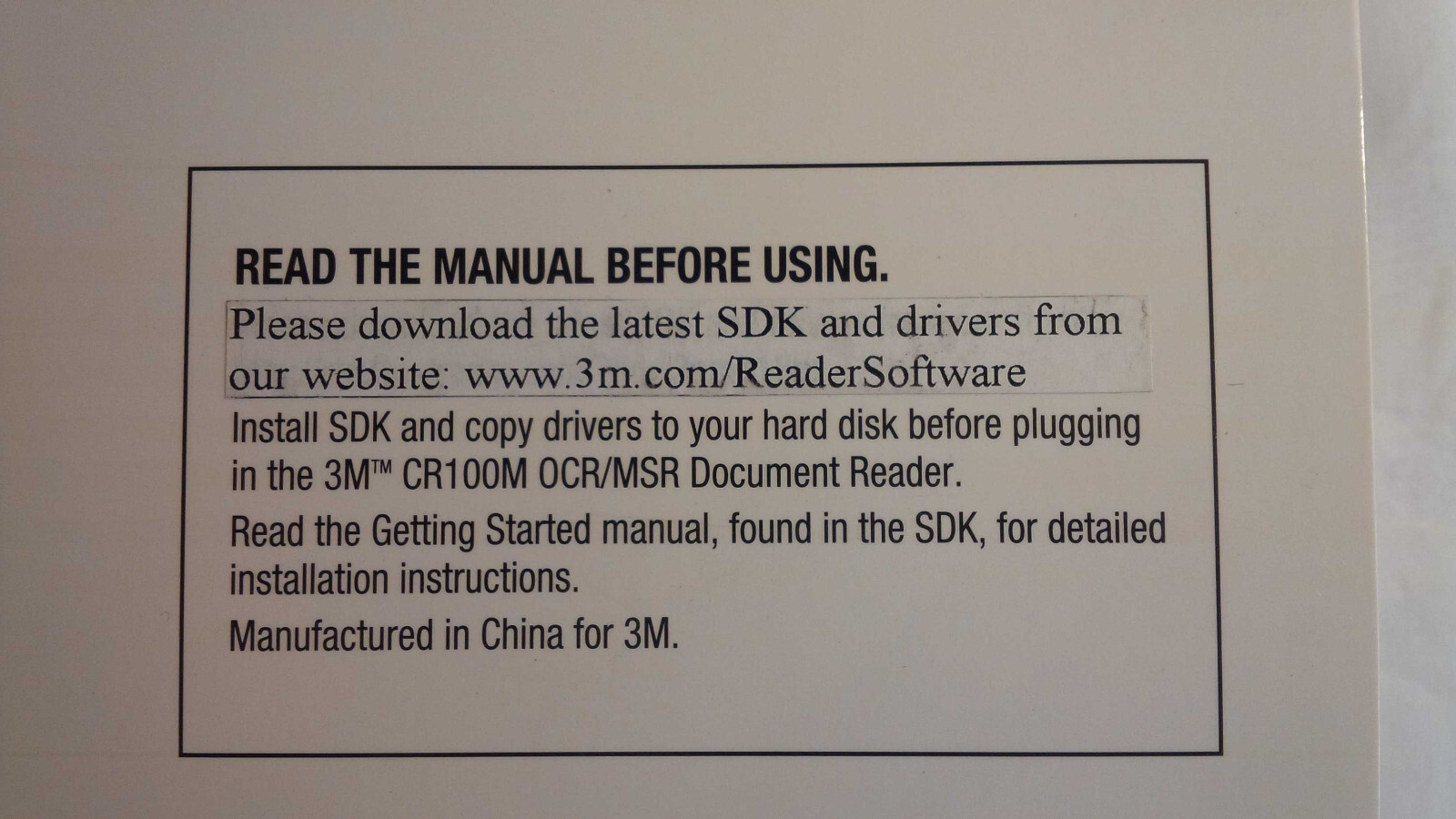 3M CR100M OCR/MSR Document Reader USB Scanner W/ Drivers & WizzForms Trial CD