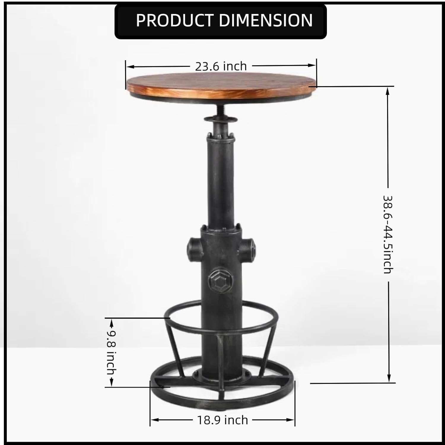 Rustic 3 Pieces Bar Table Set Industrial Fire Hydrant Design Bistro Table Set fo