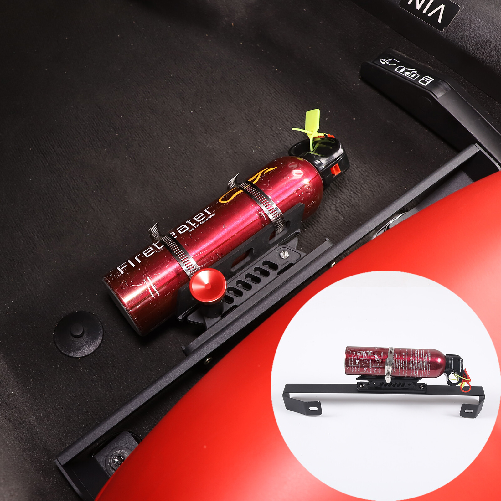 Car Fire Extinguisher & Copilot Seat Multi Mount Bracket For Corvette C8 2020-25