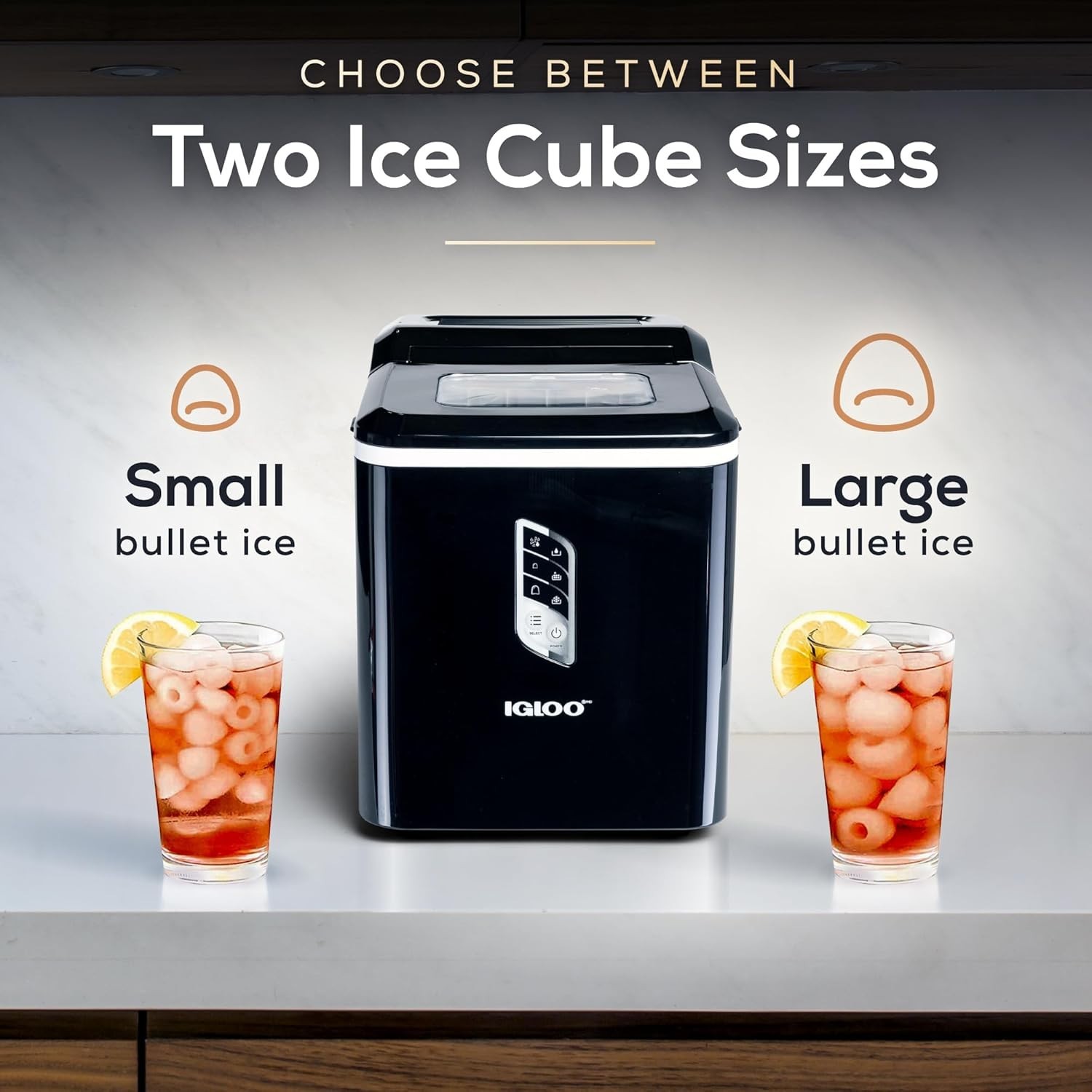 Handled Portable Ice Maker with Scoop - Ice Maker with LED Control Panel & 1 ...