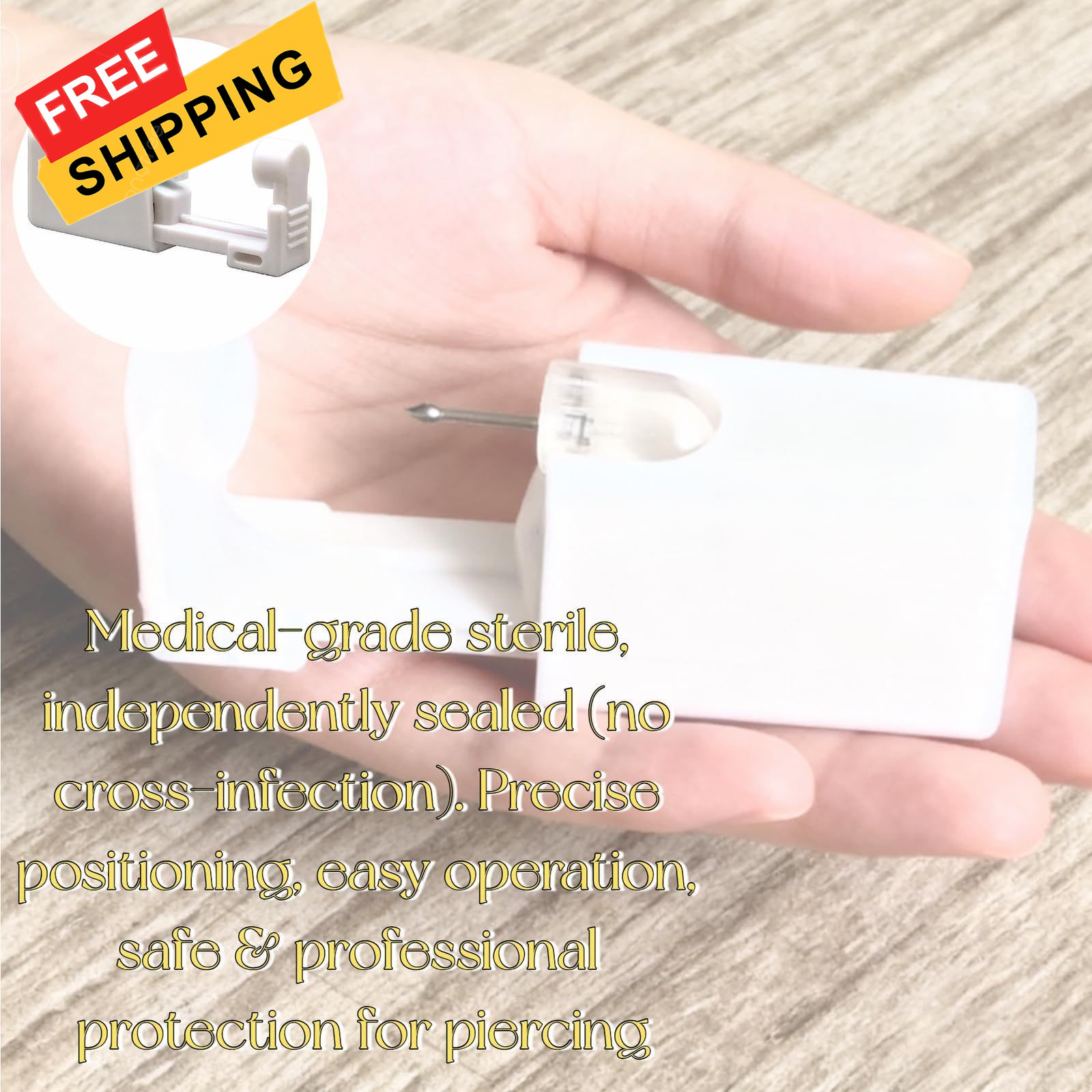 Geettcaifu 2 Pack Nose Piercing Gun, Disposable Self Kit with White