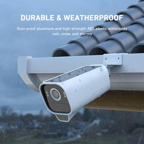 Gutter Mount for Ring, Blink, Eufy, and Arlo Outdoor Security Cameras, White