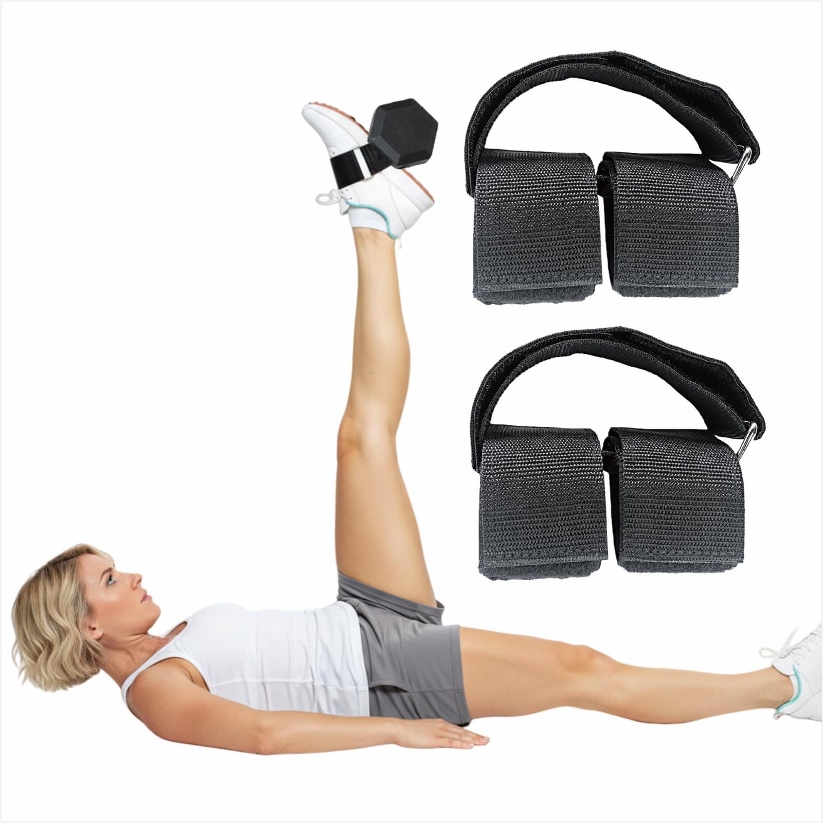 Mediss Dumbbell Foot Attachment for Leg Workout, Tibialis Trainer Ankle Black