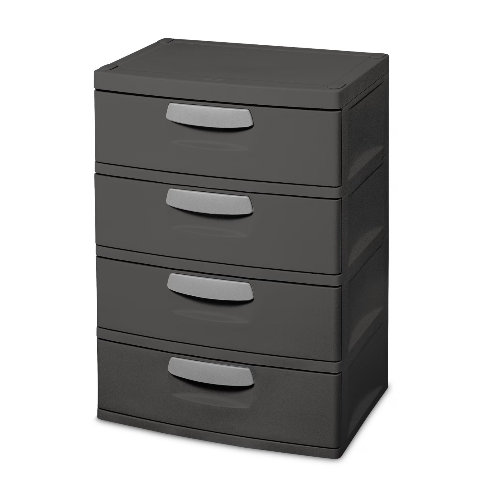 4-Drawer Plastic Storage Unit Organizer for Garage & Basement Dark Gray