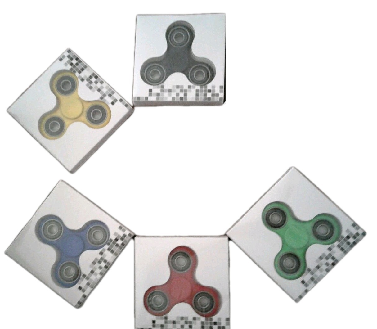 NEW LOT 4 Hand Fidget Spinner ADHD Autism Toy Green Red Yellow Black