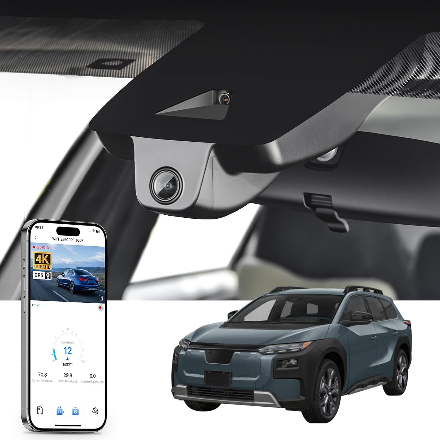 Mangoal 4K Front & 1080P Rear HDR Dash Cam for Subaru Trailseeker 2026 GPS OEM