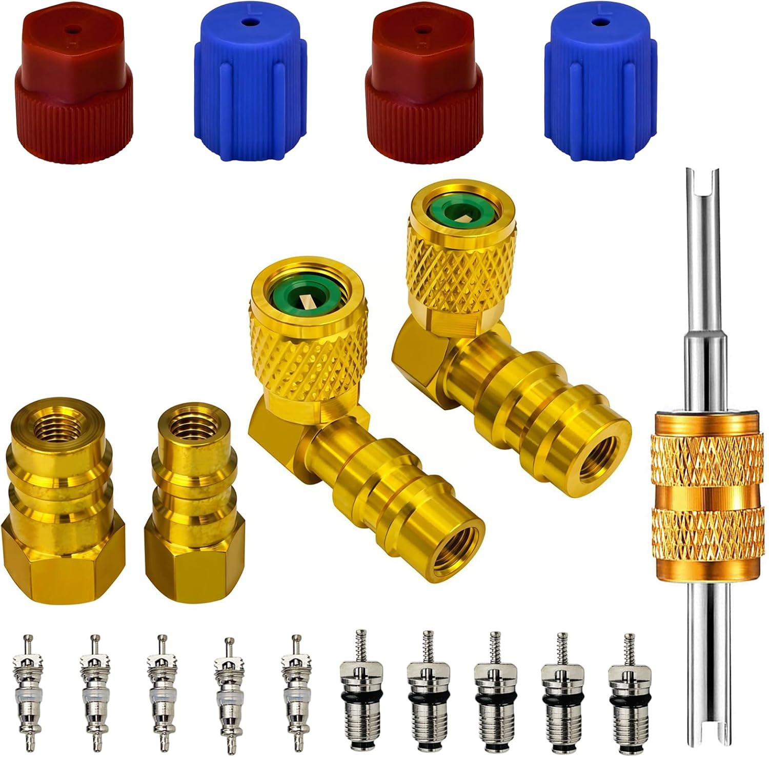 R12 to R134A AC Fitting Conversion Adapter Kit, R12 to R134A Quick Coupler Valve