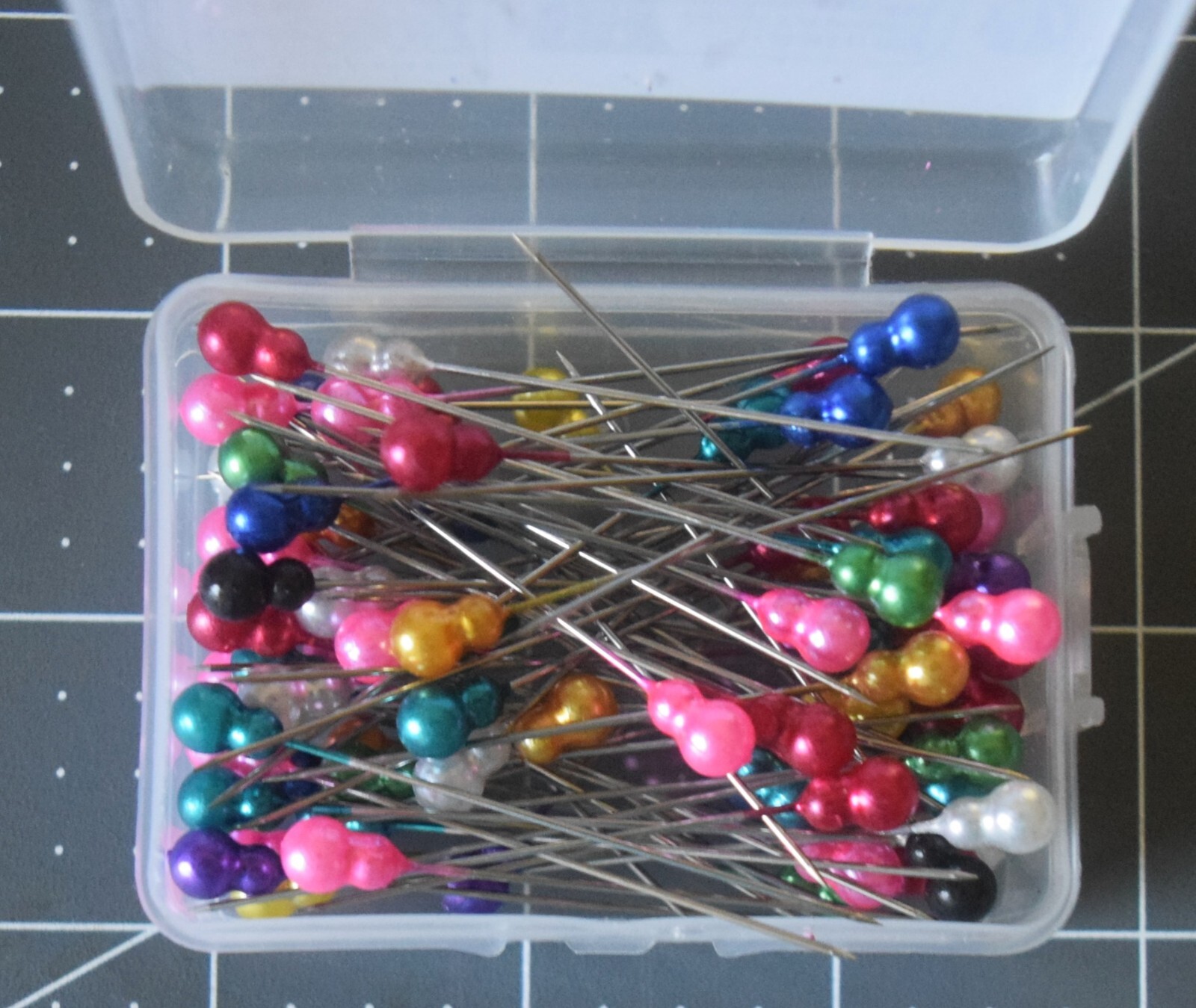 80 pcs. assorted colors 2.17" easy grip Pearlized Gourd Head Pins corsage sewing