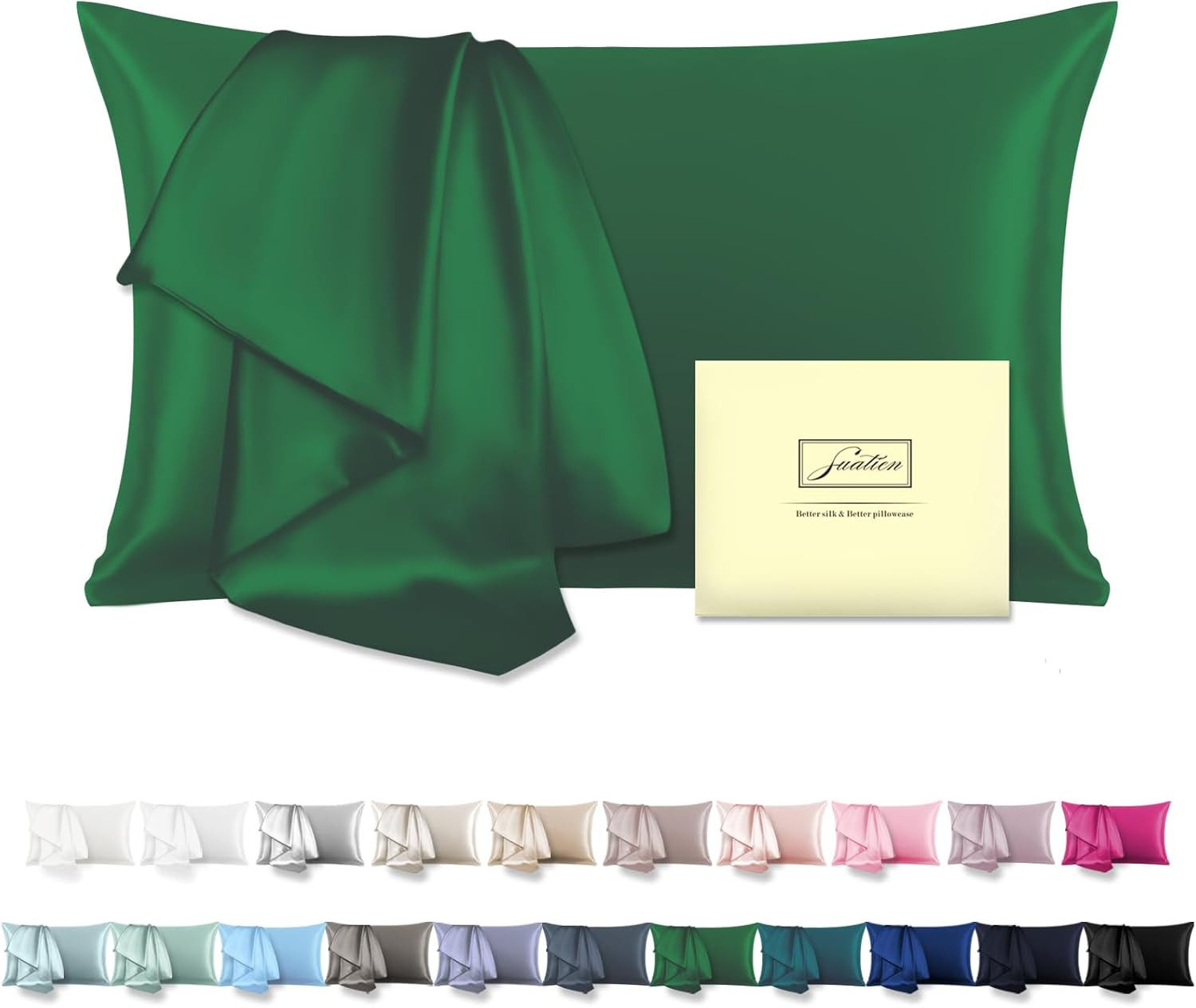 Mulberry Silk Pillow Cases Standard Size Silk Pillowcase with Zipper Soft Breath