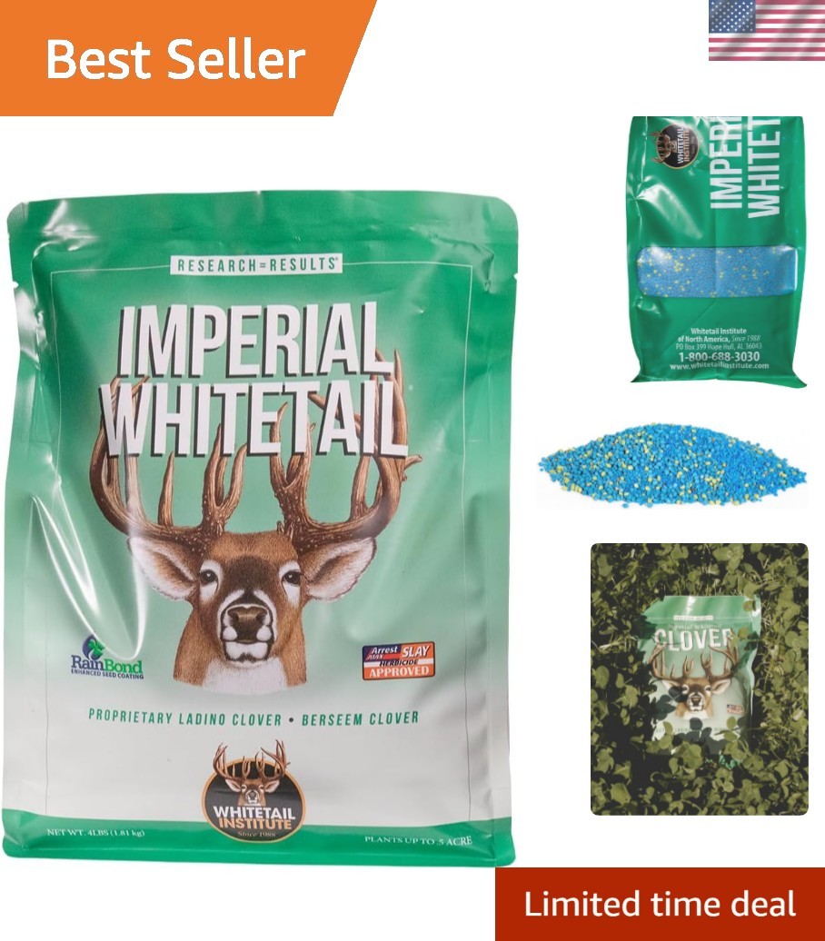 Imperial Clover Food Plot Seed Spring and Fall Planting, 4-Pound 1/2 Acre