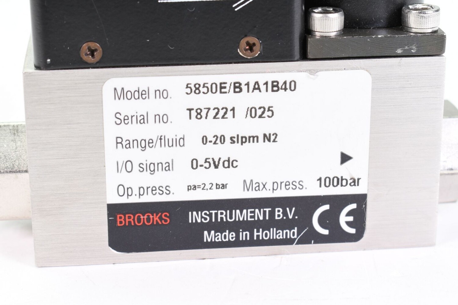 BROOKS INSTRUMENT 5850E/B1A1B40, Mass Flow Controller, N2; 0-20 slpm