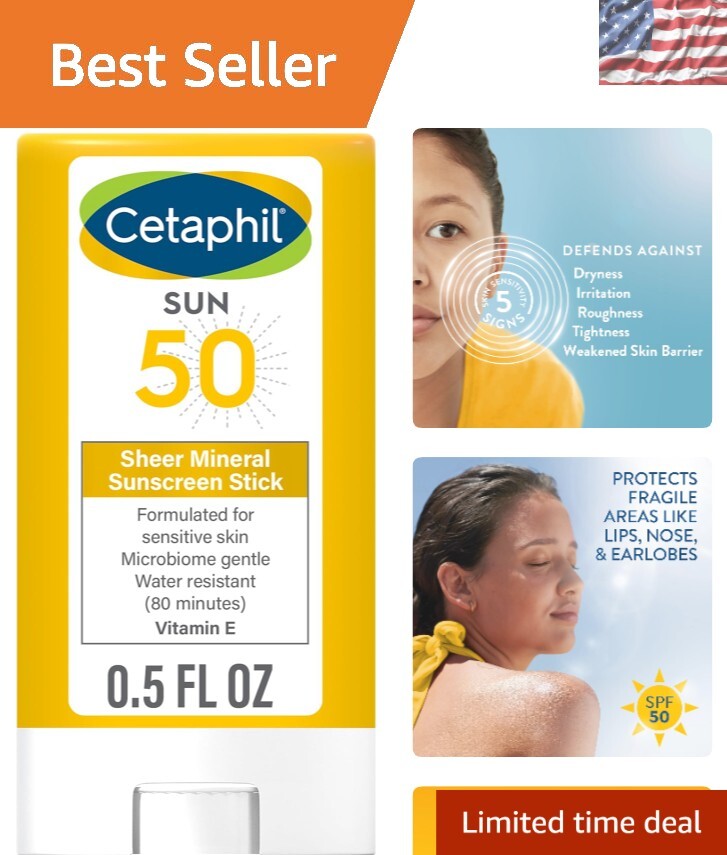 Portable Mineral Sunscreen Stick SPF 50 – Non-Comedogenic, Water Resistant