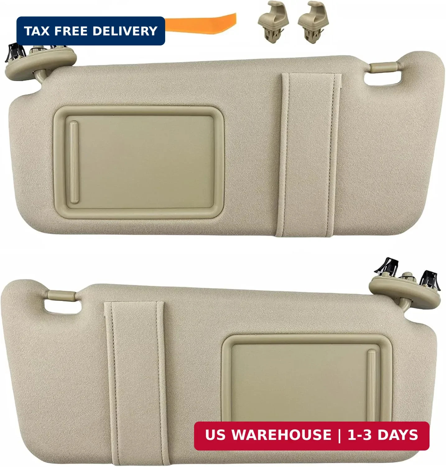 Sun Visor Pair Compatible with 2007-2011 Toyota Camry (Driver & Passenger Side)