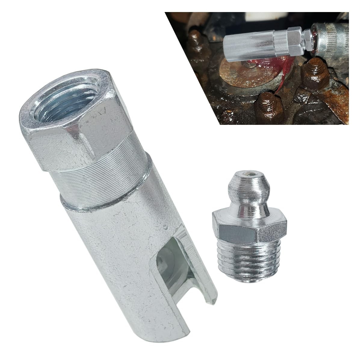 Car 90 Degree Grease Coupler with 1/8 inch NPT Threads  Push on Slotted Right...