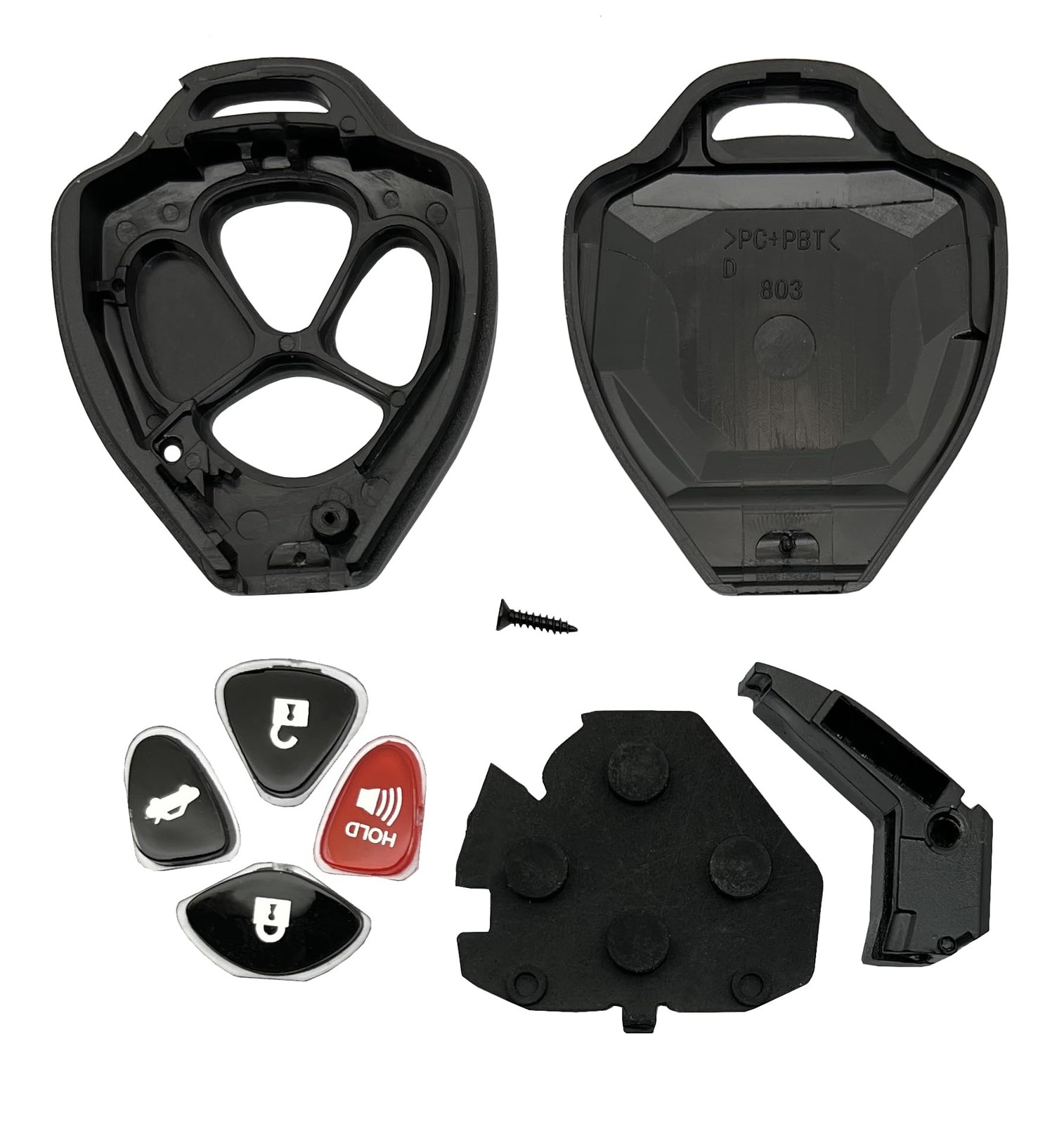 Key Fob Shell Case Replacement Fits for Toyota 4Runner Corolla Matrix Black