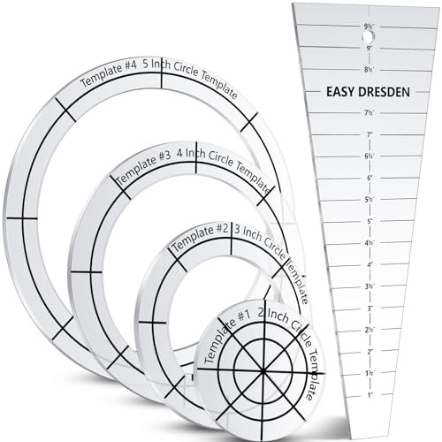 5 Pcs Acrylic Quilting Template Ruler,,Shape Transparent Classic