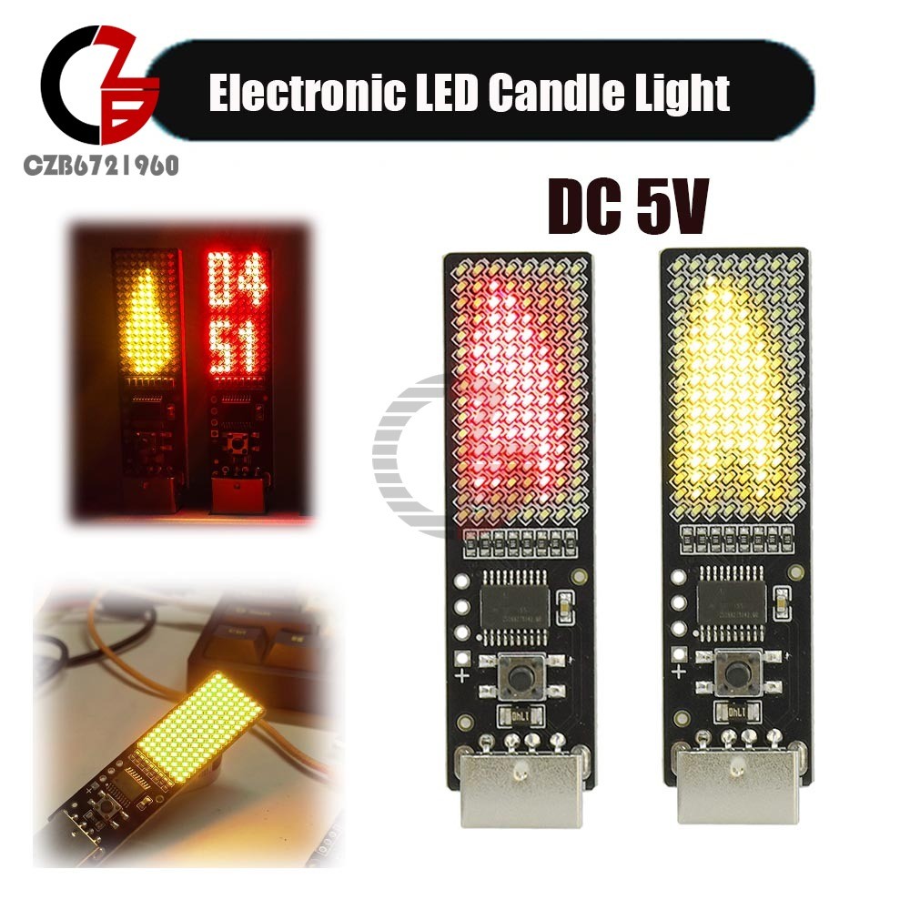 5V Electronic LED Candle Light 8x16 LED Matrix Display Light Countdown/Blessing