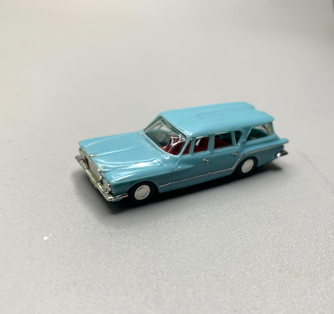 1/87 HO Scale 1962 Plymouth Valiant Station Wagon Miniature Car Blue BUSCH EKO