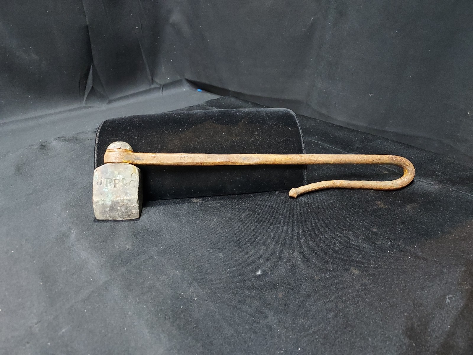 Colonial Era Wrought Iron Handle Soldering Tool New England Marked A.R. CHADWICK