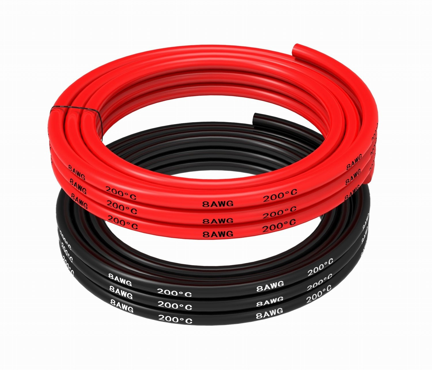 8Awg Power Cable, Battery Cable [5 Ft Black and 5 Ft Red] 8 Gauge-1650 Strands
