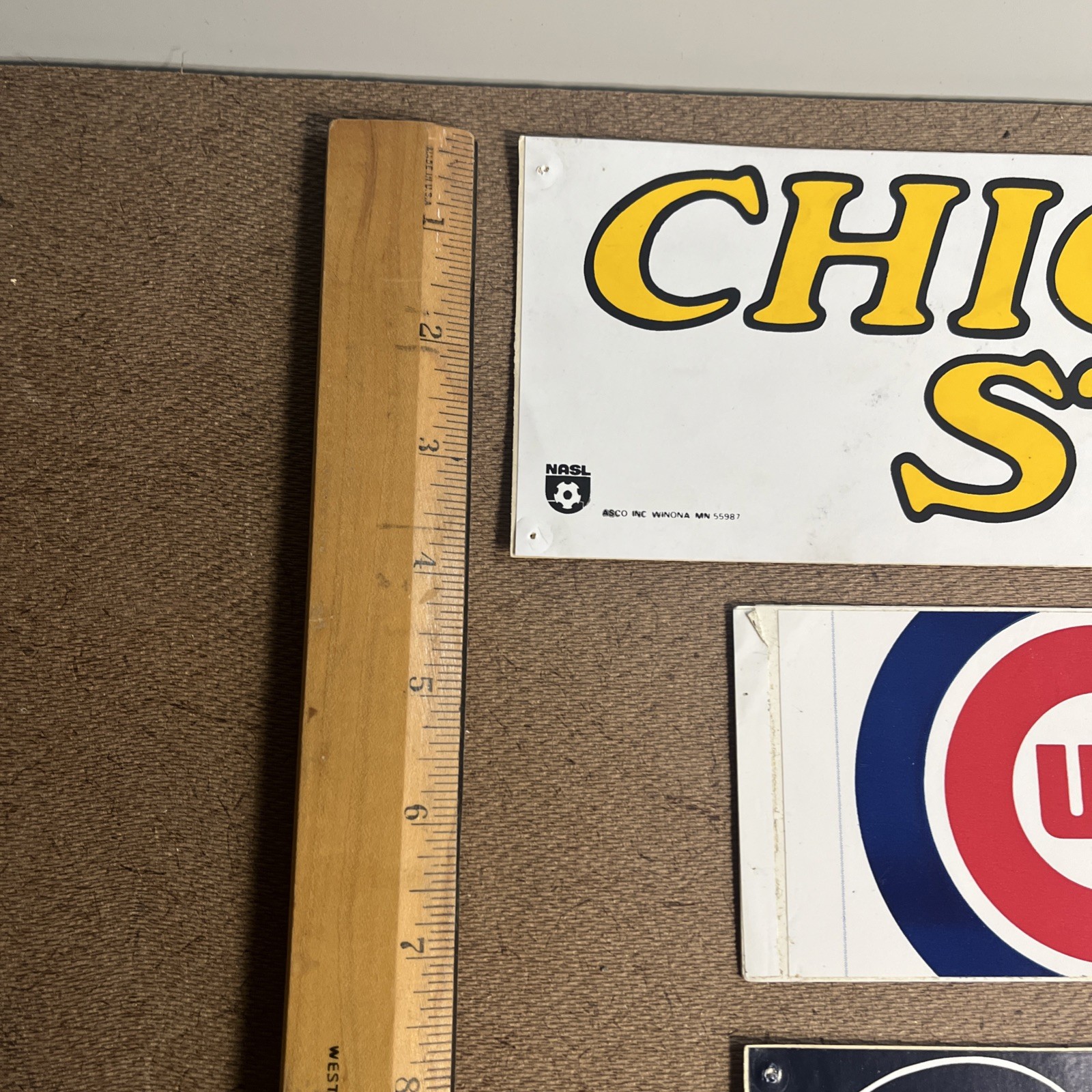 Vintage Chicago Bumper Sticker Lot/3 /Chicago Sting / Cubs WGN / Bears / 1980’s