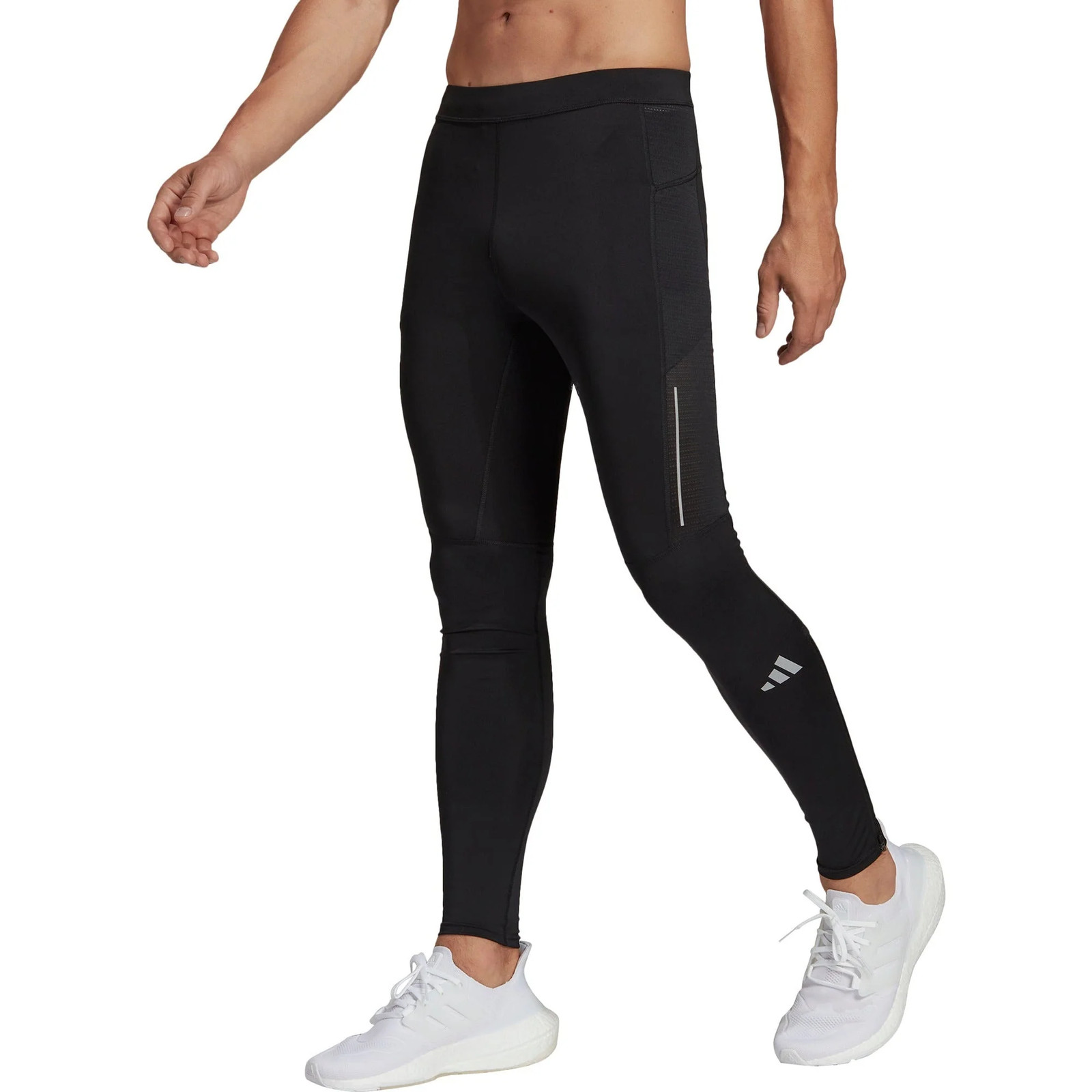 adidas Own The Run Mens Running Tights Black Sports Training Jogging 3 Stripes