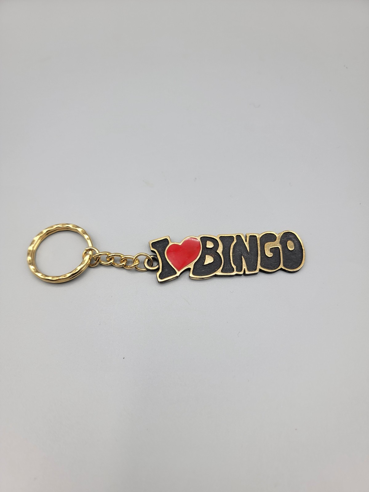 Casino "I LOVE BINGO" Golden Key Chain Las Vegas Collectable Metal