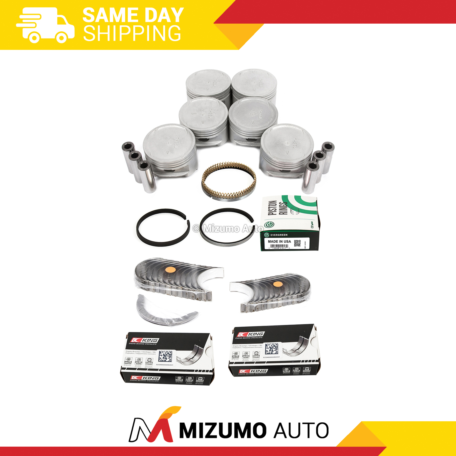 Pistons Main Rod Bearings Fit Mitsubishi Montero Sport 3.0L SOHC 6G72
