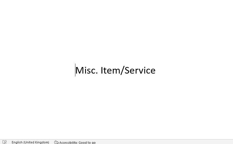 Misc. Payment