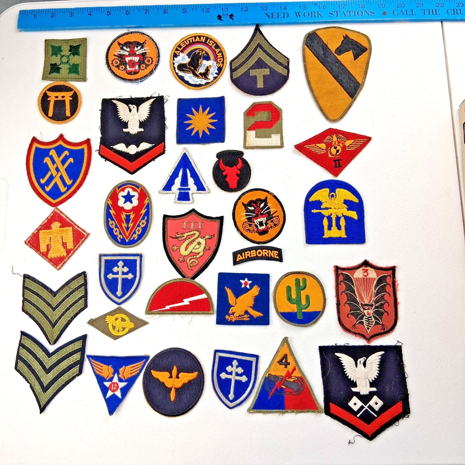 Lot of 30 Vintage U.S. Military Patches - WWII through Vietnam