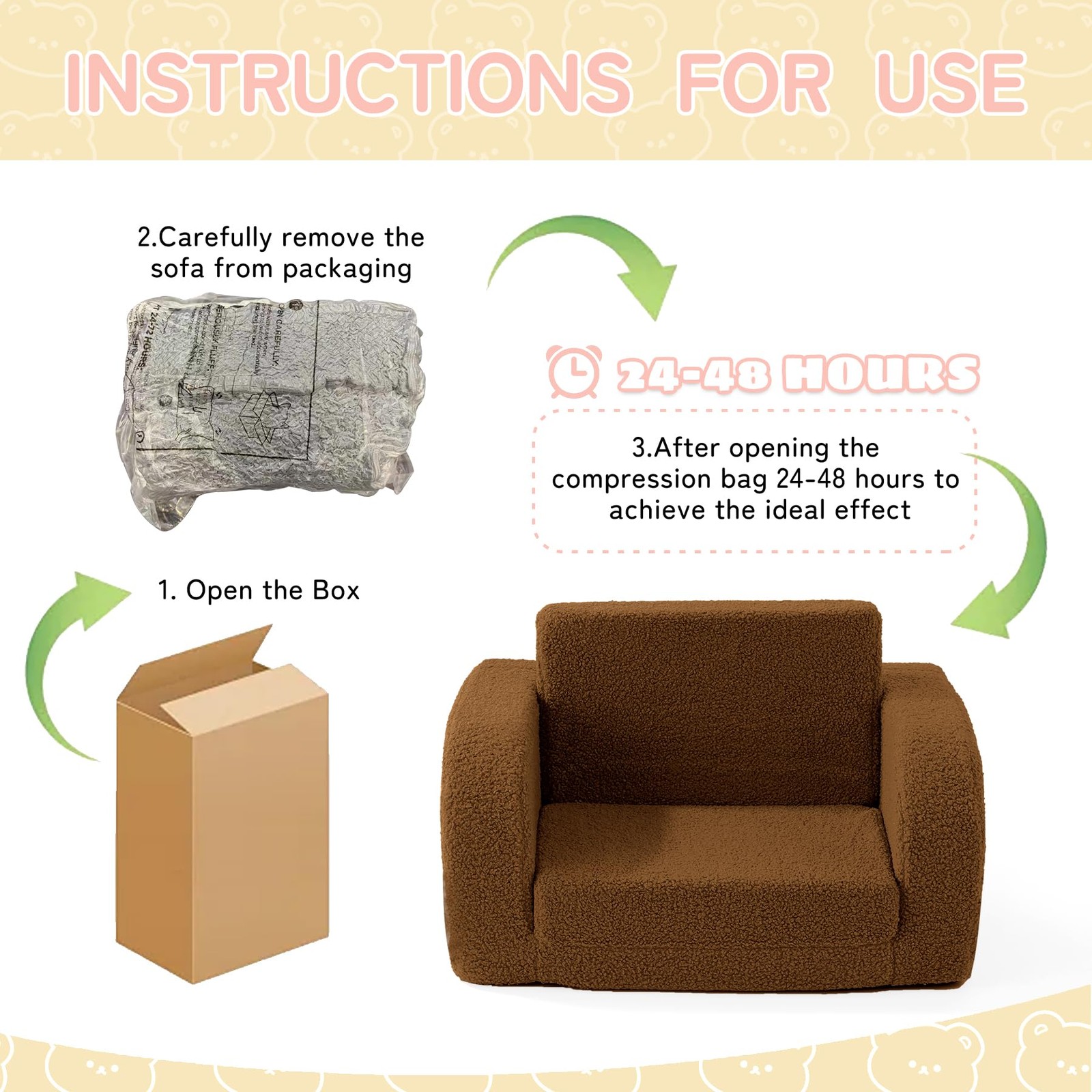 Toddler Couch, 2-in-1 Toddler Chairs Comfy 1-3 Years Old, Toddler Chair for G...