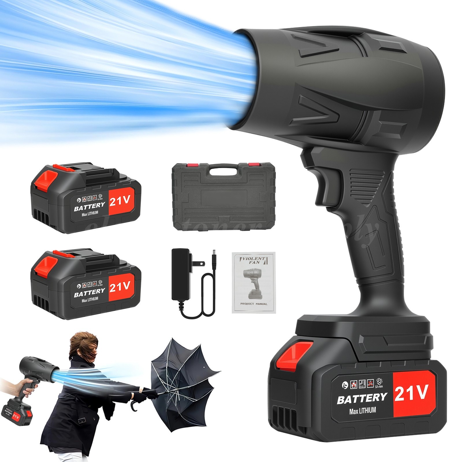 Cordless Leaf Blower, Variable Speed, Handheld, Yard & Lawn Cleaning