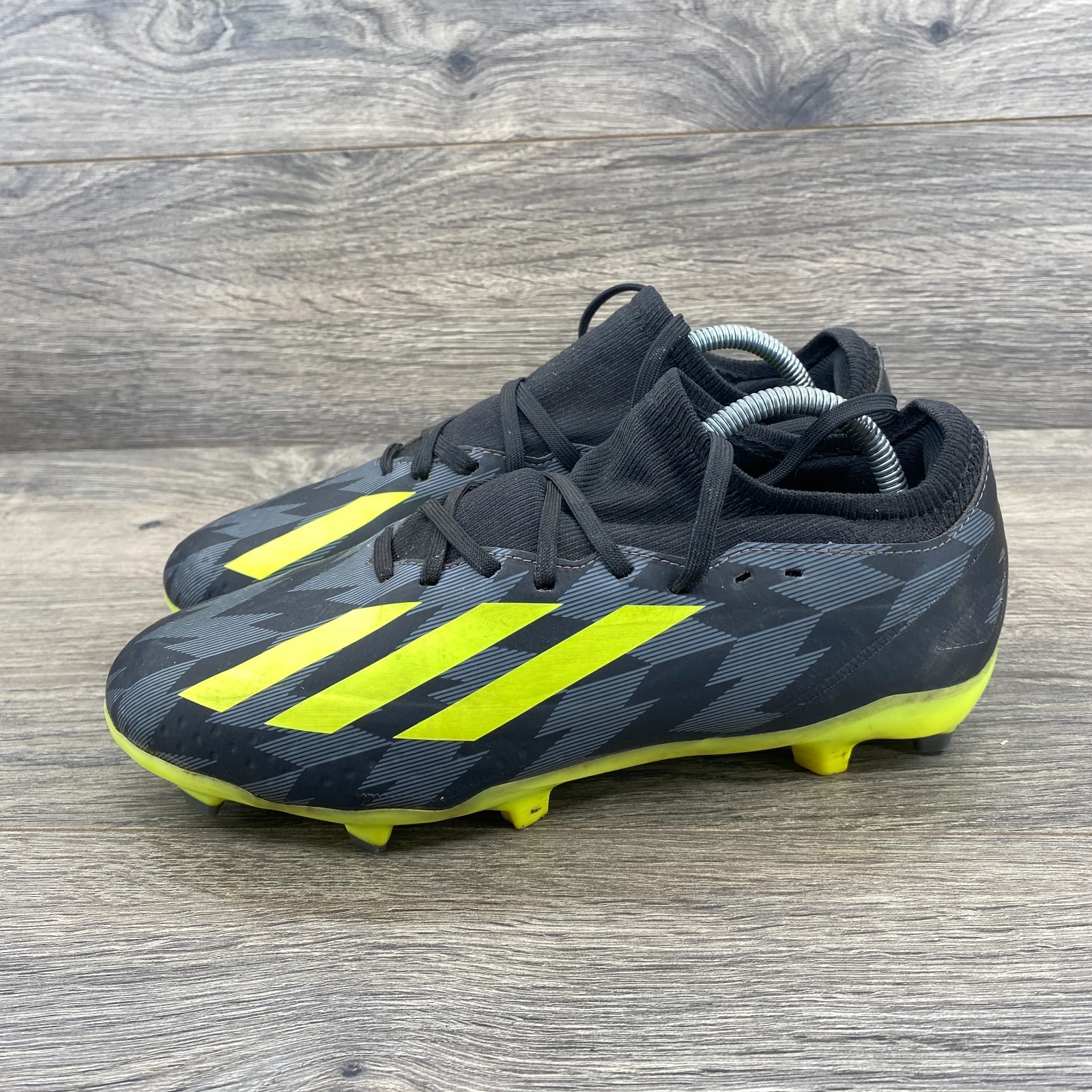 Adidas X Crazyfast INJ.3 FG Soccer Cleats Men's Size 6 Black Yellow IG0758
